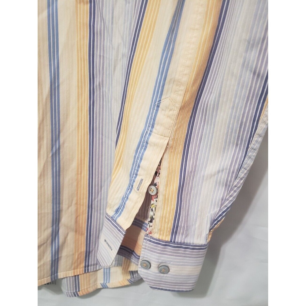 Tommy Bahama Men's Long Sleeve Button Up Striped Shirt Sz M Cotton/Silk - Picture 4 of 9